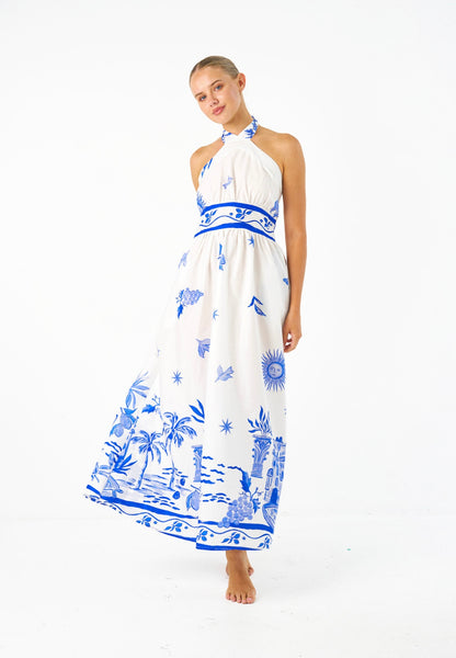 Solene Maxi Dress - Blue Print