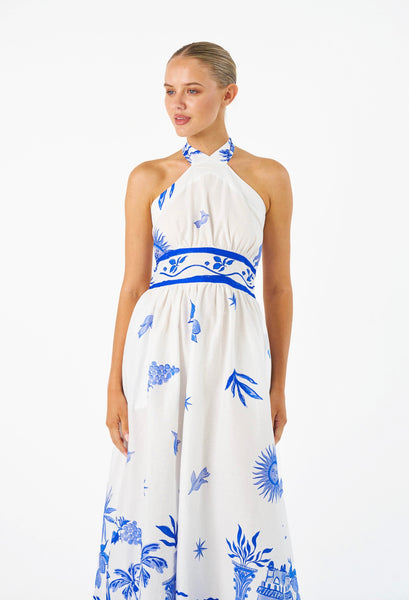 Solene Maxi Dress - Blue Print