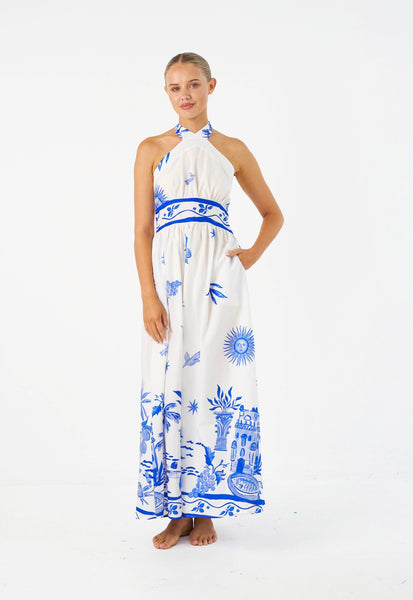 Solene Maxi Dress - Blue Print