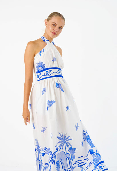 Solene Maxi Dress - Blue Print