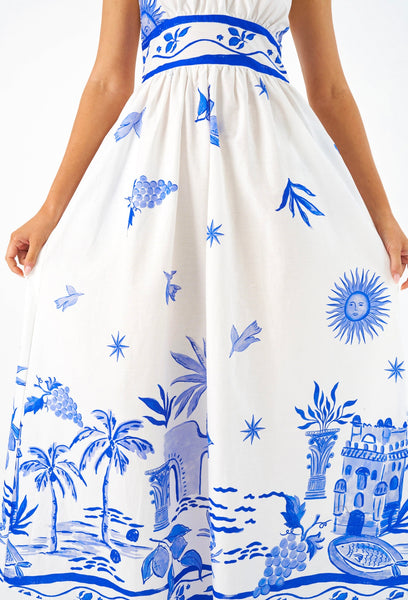 Solene Maxi Dress - Blue Print