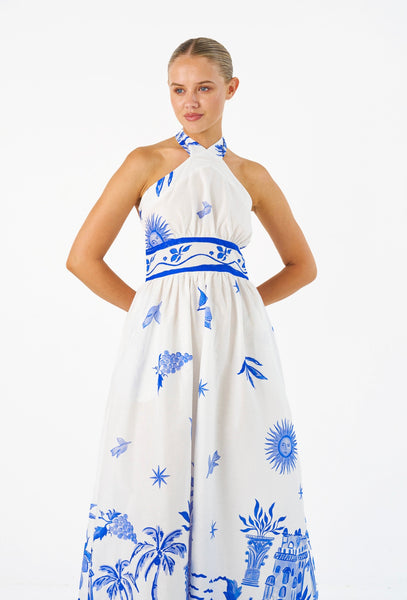 Solene Maxi Dress - Blue Print